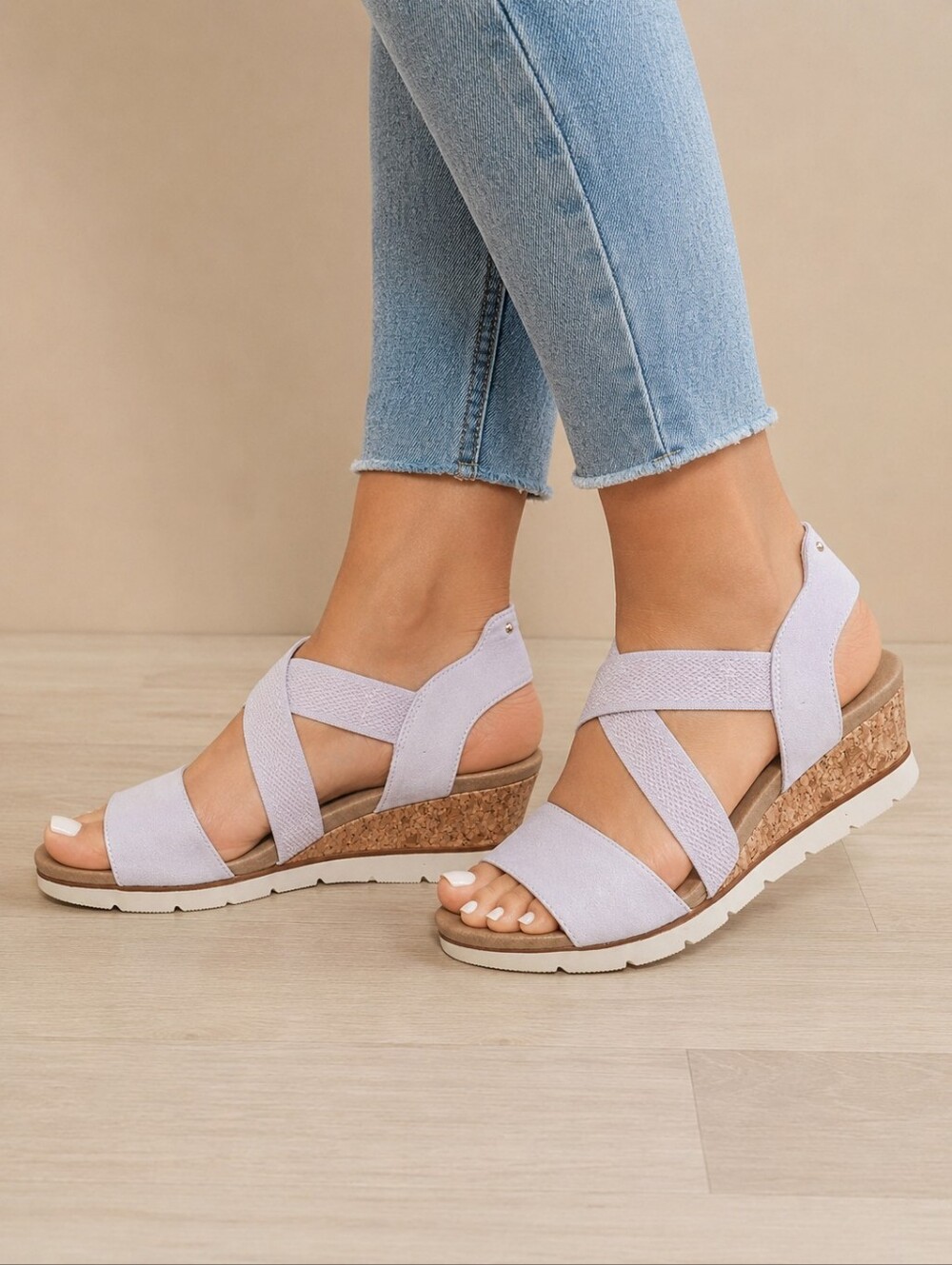 Dr. Scholl's Just Cute Platform Wedge Sandals Women's Size 11 Lavender NWOB